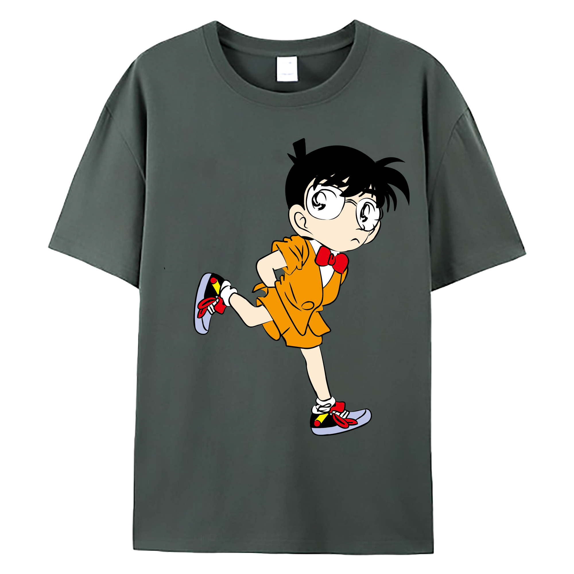 （画像用） 名探偵コナン 江戸川 コナン Detective Conan Conan Edogawa 綿100％ メンズ半袖Tシャツ｜肌触りやわらか＆通気性